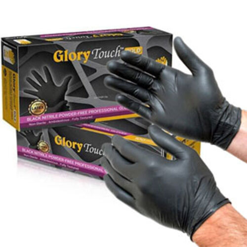 دستکش معاینه نیتریل مشکی گلوری تاچ سایز اسمال  Glory Touch Gloves Bold Size S