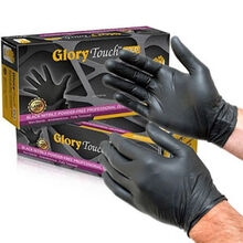 دستکش معاینه نیتریل مشکی گلوری تاچ سایز مدیوم Glory Touch Gloves Bold Size M gallery0