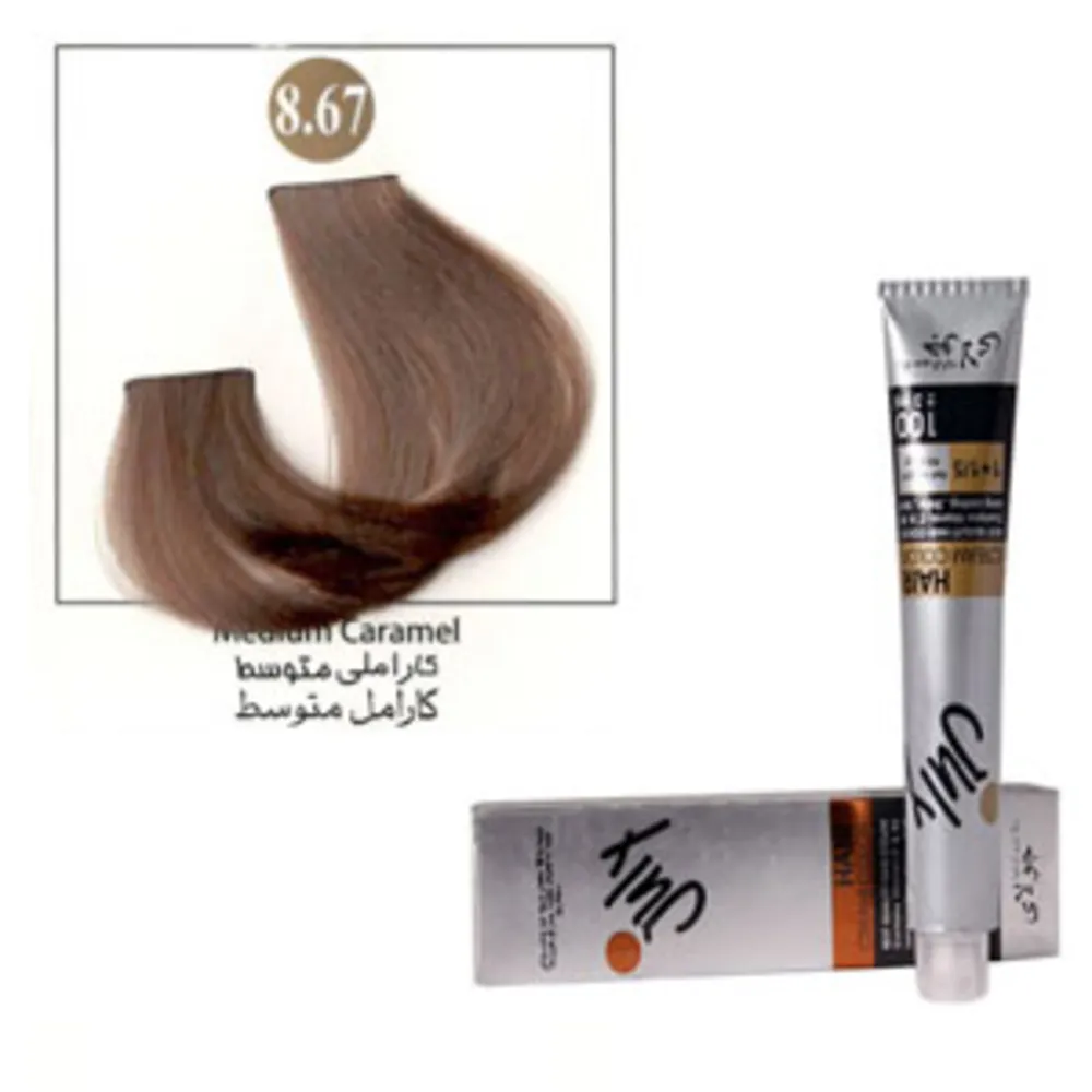 رنگ موی جولای کاراملی متوسط 8.67 july hair color medium caramel 8.67 100ml