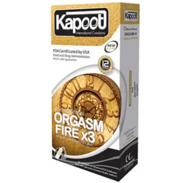 کاندوم کاپوت ارگاسم آتشی سه برابر 12عددی condom kapoot Orgasm Fire X3 12best