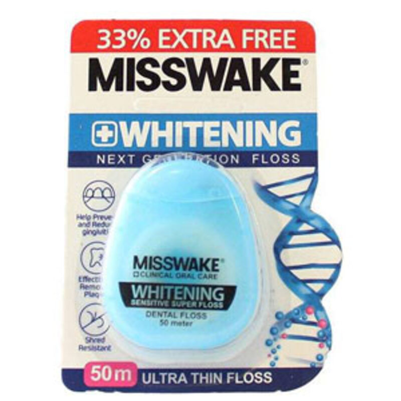 نخ  دندان میس ویک وایتنینگ Misswake Whitening Sensitive Super Floss 50 m gallery0