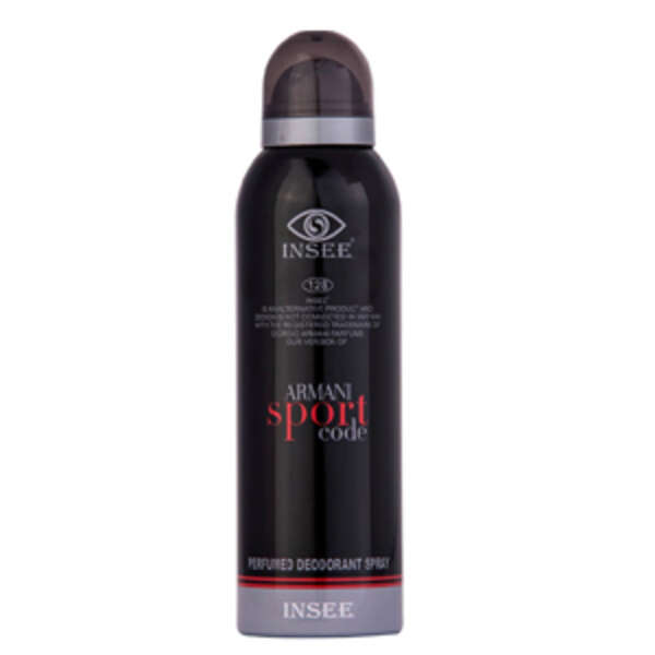 اسپری دئودورانت این سی آرمانی کد اسپرت  200 میل  insee deodorant spray armani code sport