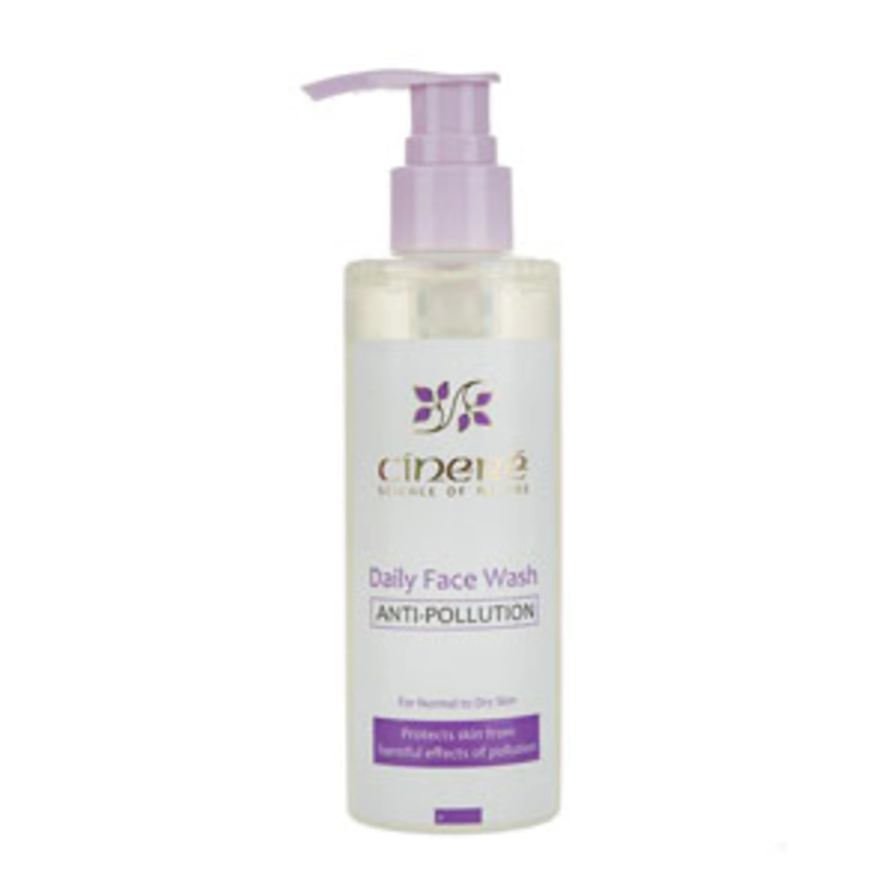 ژل شستشوی صورت سینره پوست خشک  cinere daily face wash anti pollution for normal to dry skin