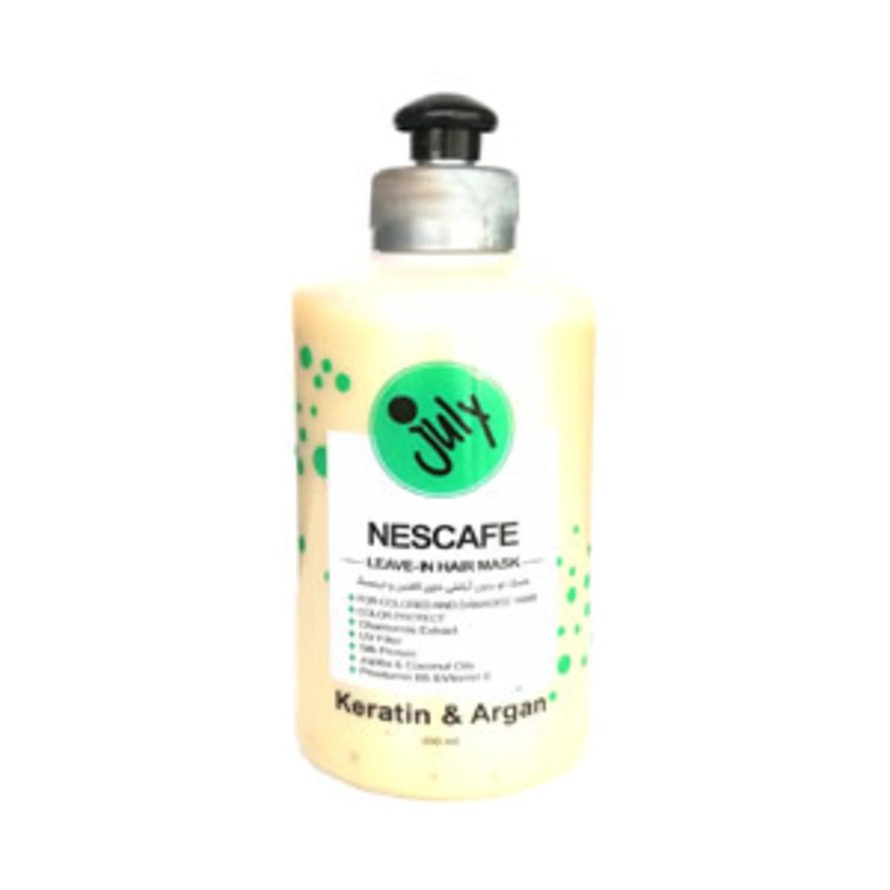 ماسک مو بدون آبکشی حاوی کافئین و جینسنگ july  nescafe  leave  in  hair  mask  keratin  and  argan