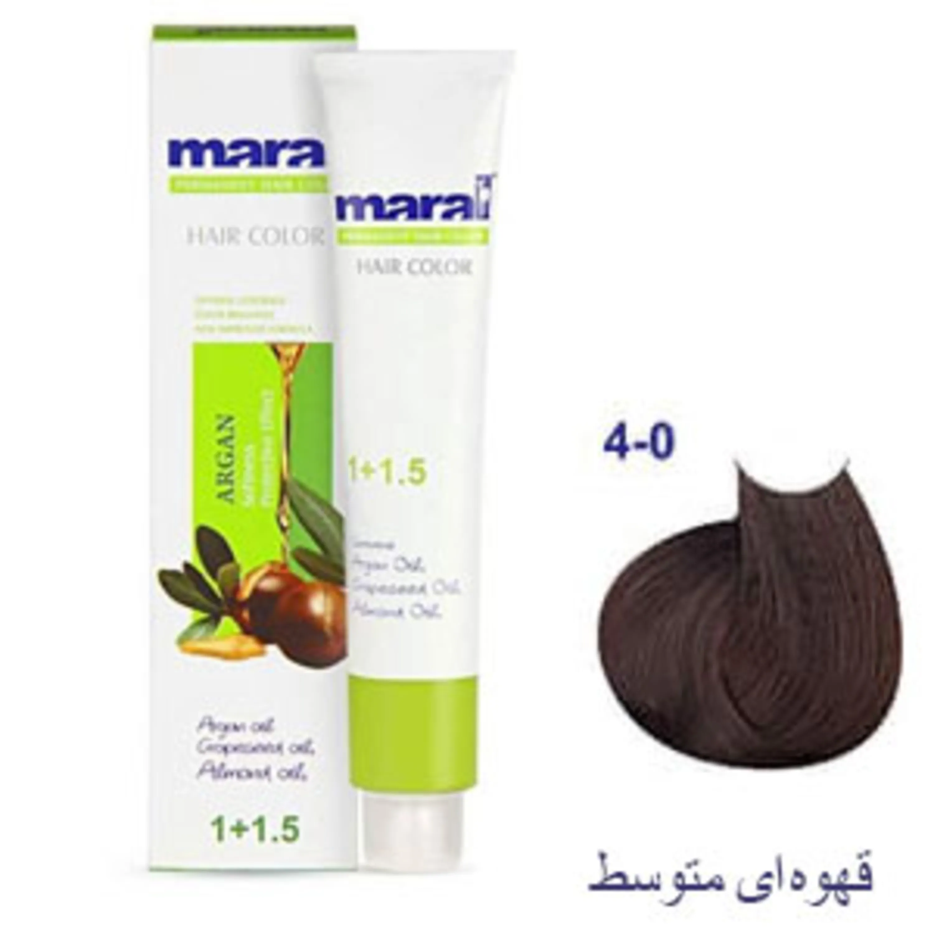 رنگ موی مارال قهوه ای متوسط maral hair color medium brown 4-0 100ml 4-0