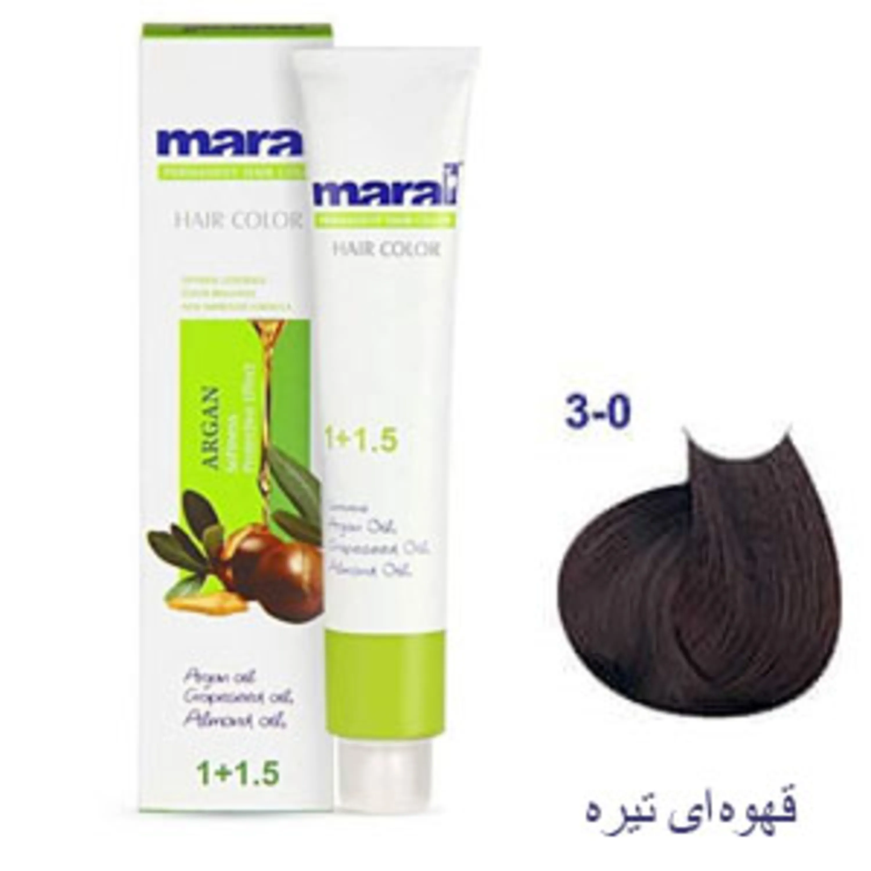 رنگ موی مارال قهوه ای تیره maral hair color dark brown 3-0 100ml 3-0