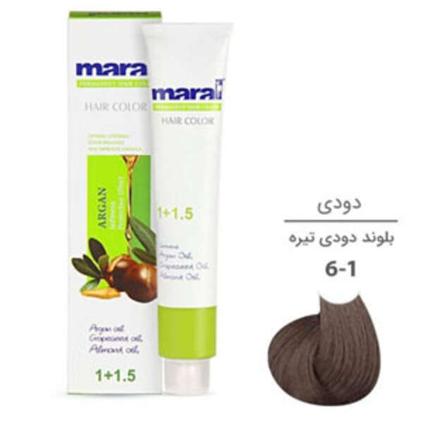 رنگ موی مارال بلوند دودی تیره maral hair color dark cendre blonde 6-1 100ml 6-1