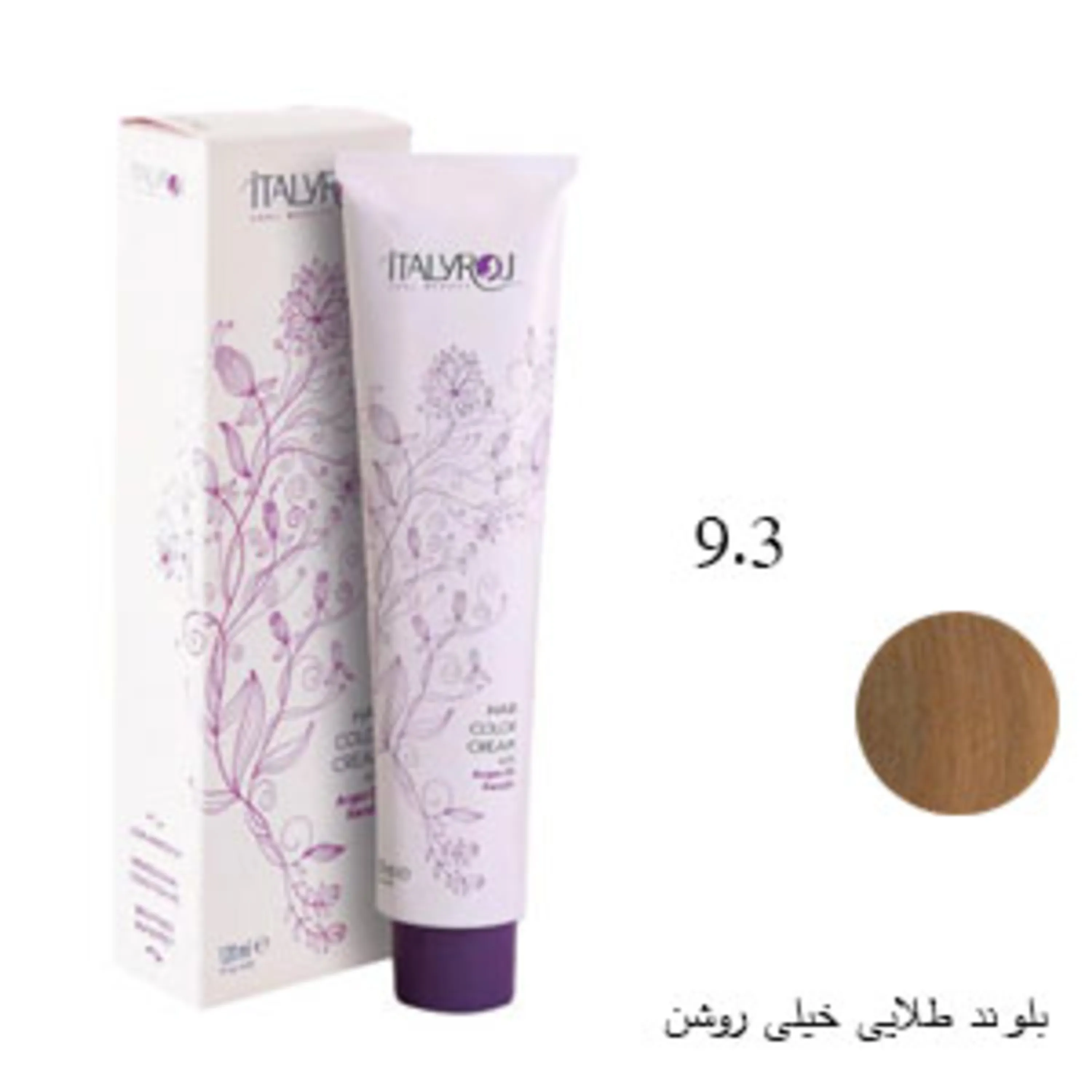 رنگ موی ایتالی رژ بلوند طلایی خیلی روشن 9.3 italyroj hair color very light golden blonde 9.3 120ml