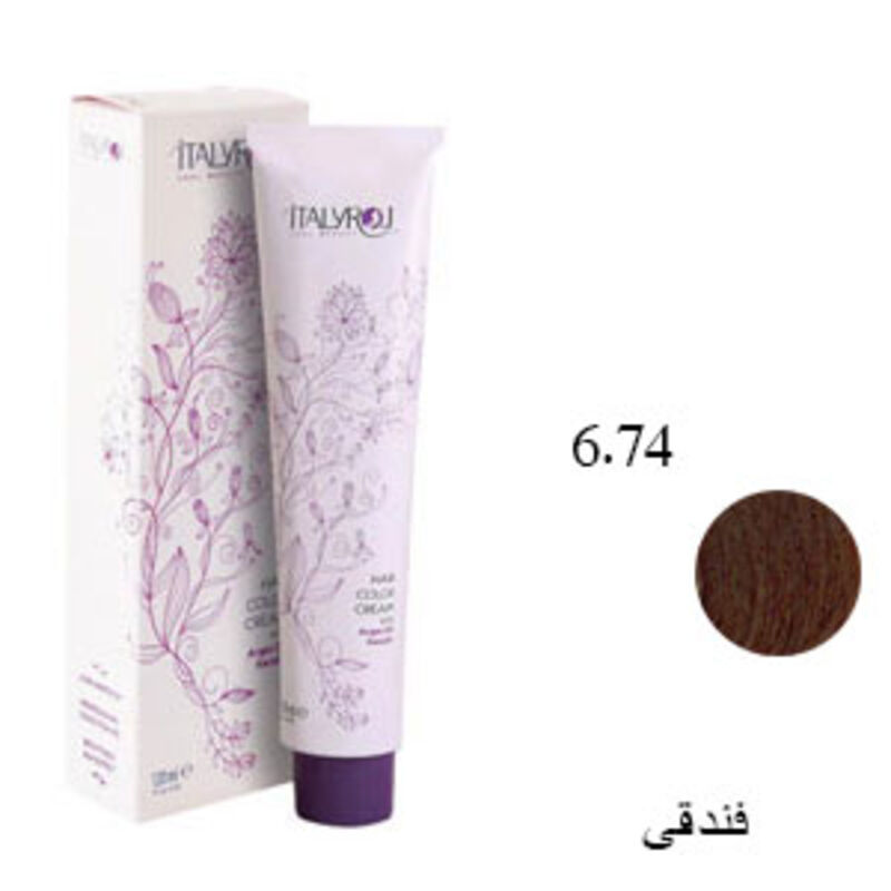 رنگ موی ایتالی رژ فندقی 6.74 italyroj hair color hazelnut 6.74 120ml gallery0