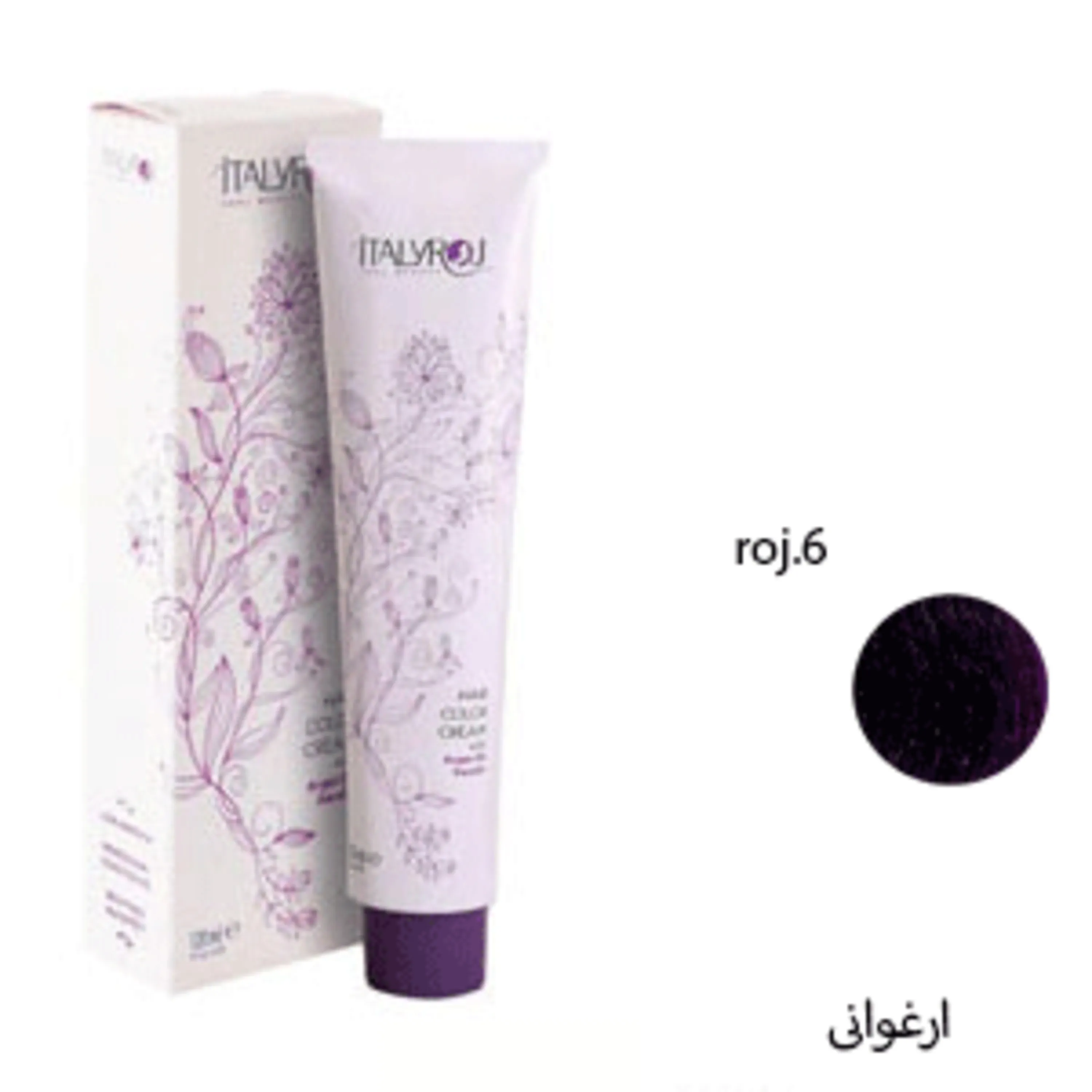 رنگ موی ایتالی رژ ارغوانی italyroj hair color purple roj.6 120ml roj.6