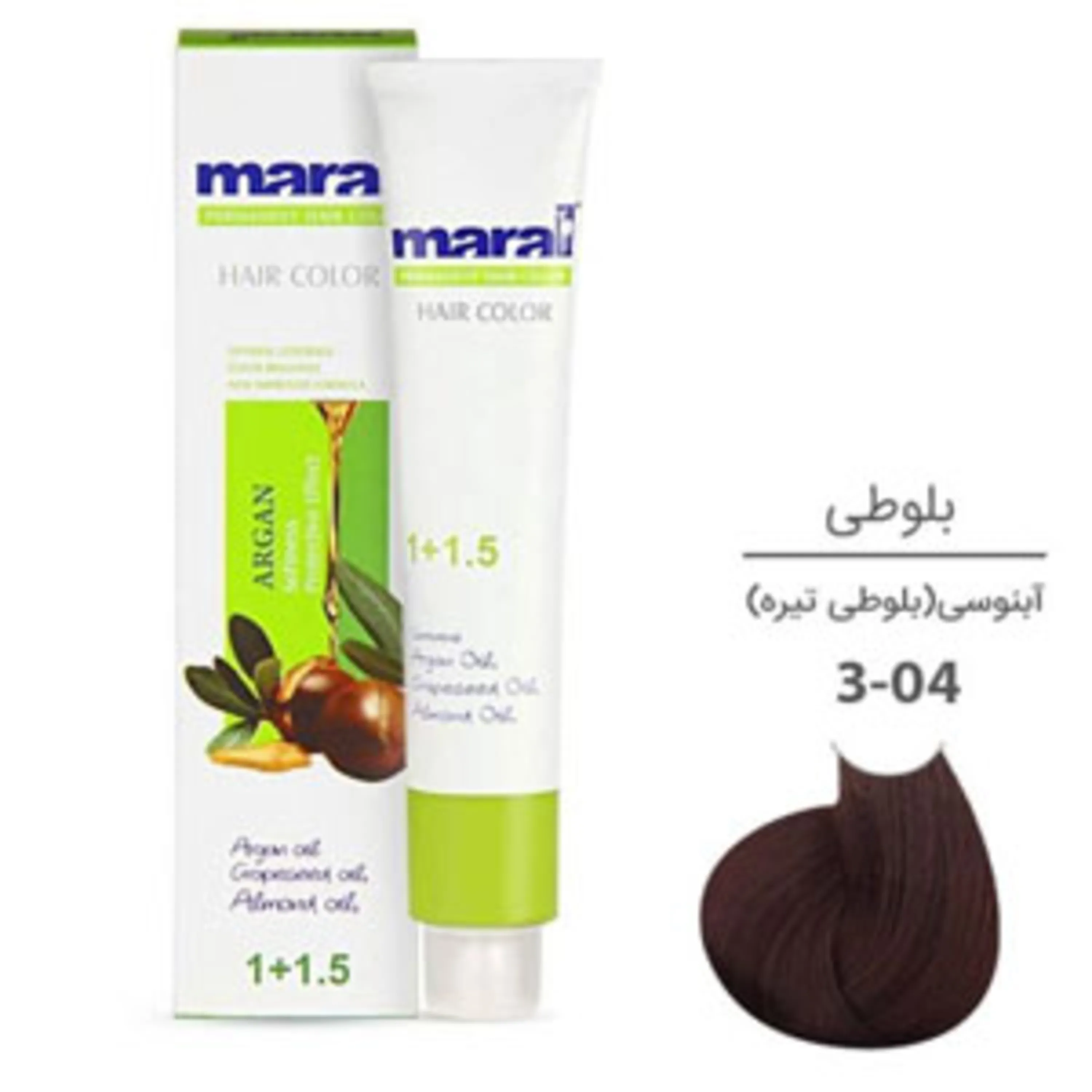 رنگ موی مارال آبنوسی (بلوطی تیره) maral hair color ebony (dark chestnut) 3-04 100ml 3-04