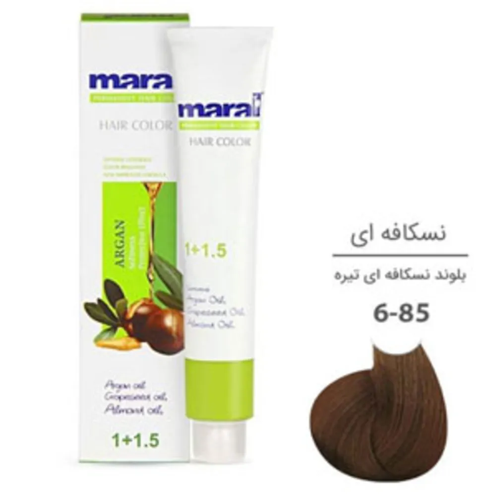 رنگ موی مارال بلوند نسکافه ای تیره maral hair color dark nescafe blonde 6-85 100ml 6-85