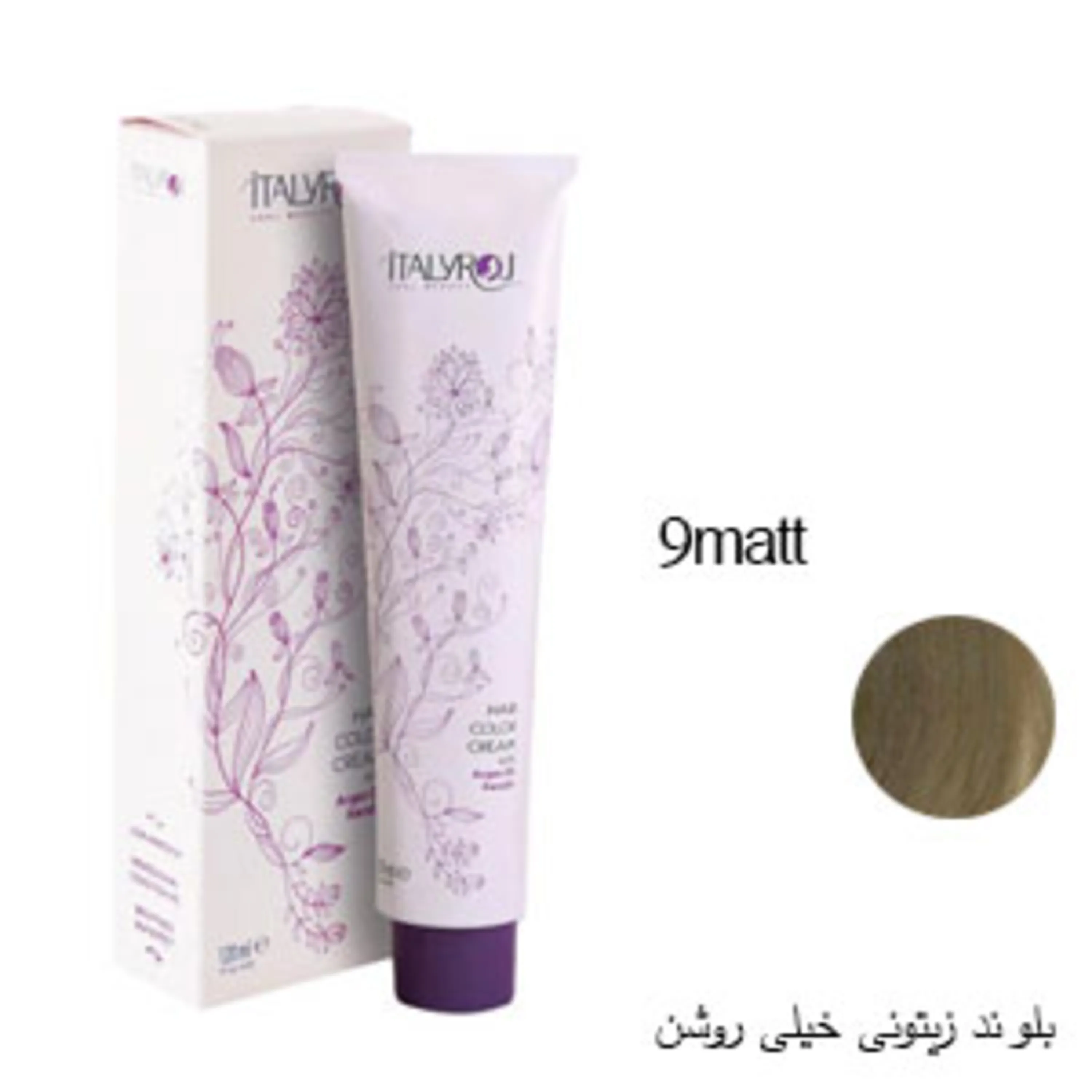 رنگ موی ایتالی رژ بلوند زیتونی خیلی روشن 9مت italyroj hair color very light matt blonde 9matt 120ml