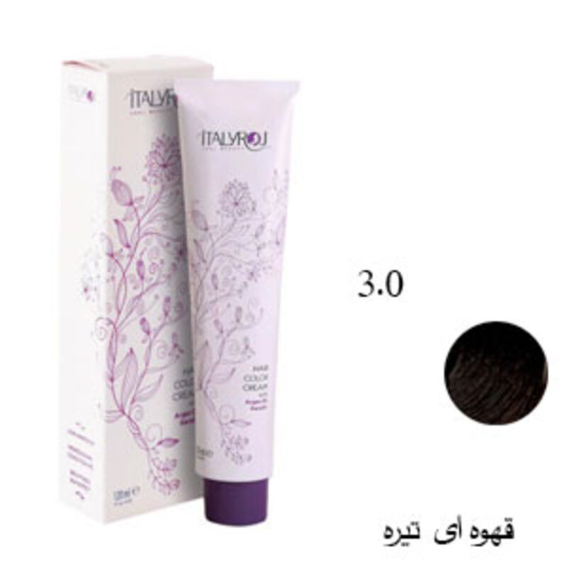 رنگ موی ایتالی رژ قهوه ای تیره 3.0 italyroj hair color dark brown 3.0 120ml gallery0