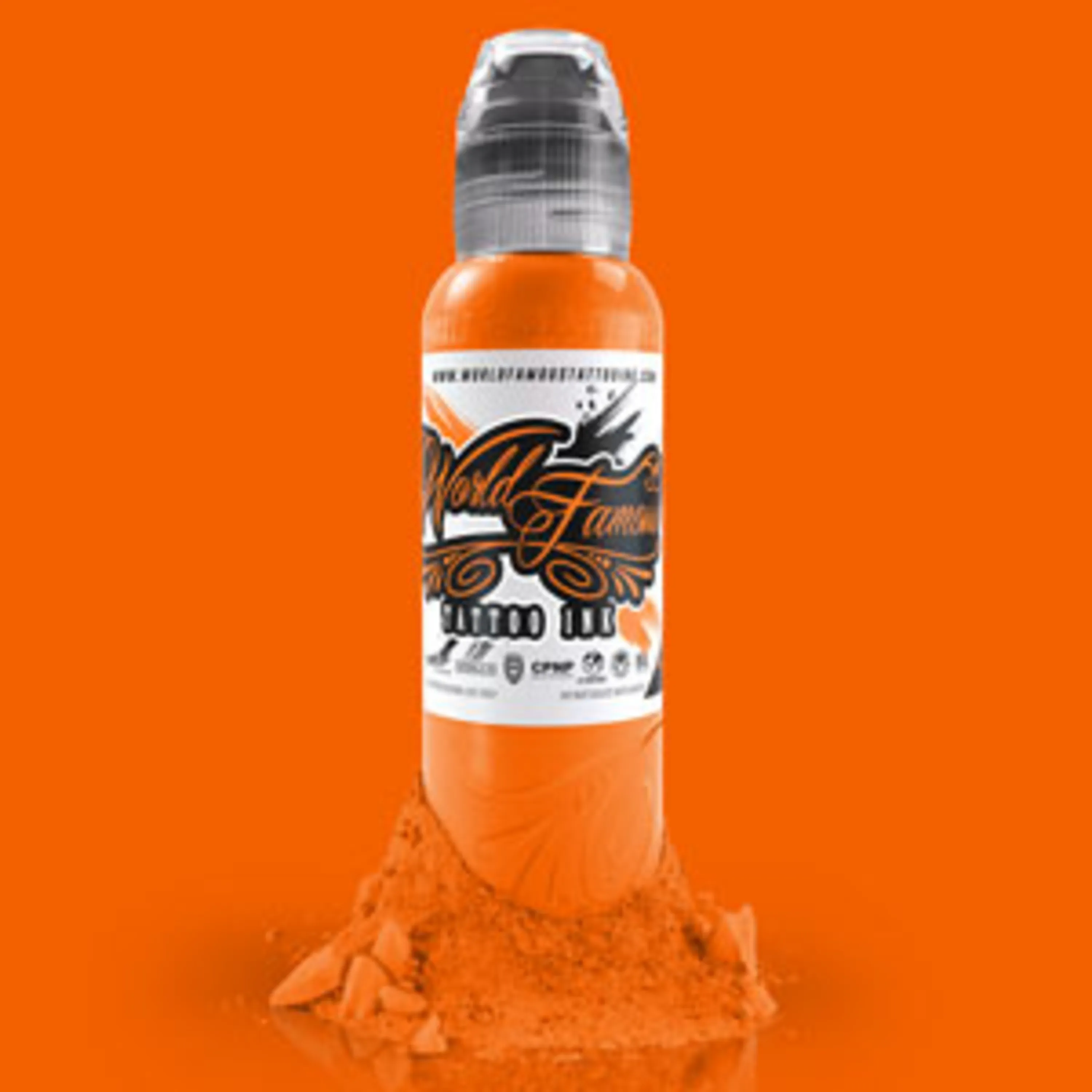 رنگ تاتو وردفیمس رنگ اورست اورنج 15 میل Everest orange World Famous Tattoo Ink 15ml