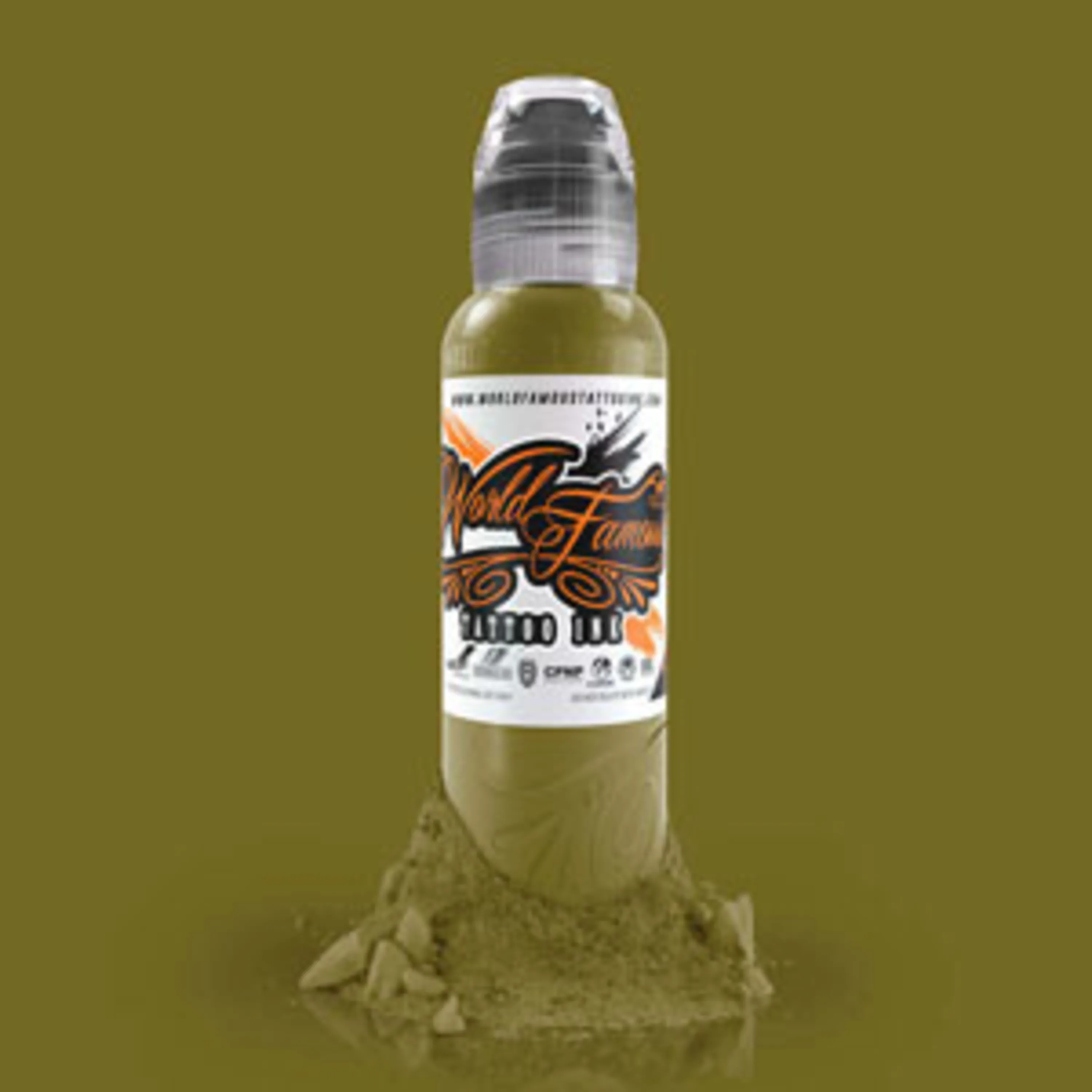 رنگ تاتو ورد فیمس سیسیلیان الیو 15 میل Sicilian Olive World Famous Tattoo Ink 15ml