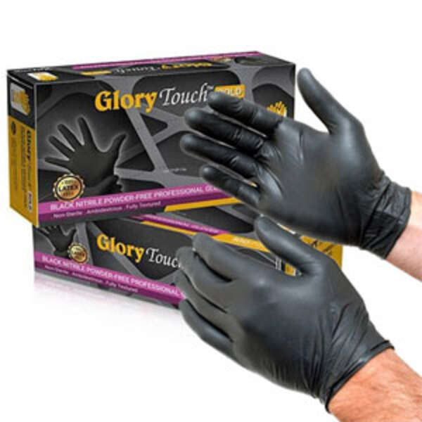 دستکش معاینه نیتریل مشکی گلوری تاچ سایز لارج Glory Touch Gloves Bold Size L