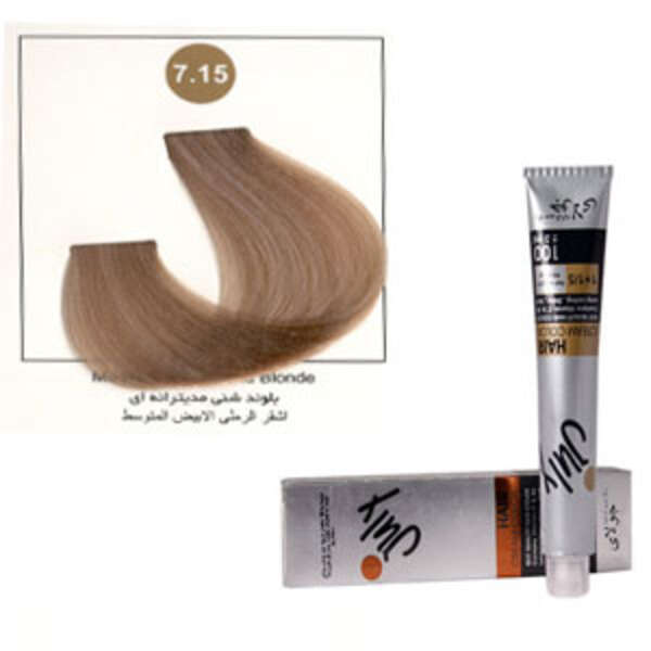 رنگ موی جولای بلوند شنی مدیترانه ای 7.15 july hair color mediterranean sand blonde 7.15 100ml