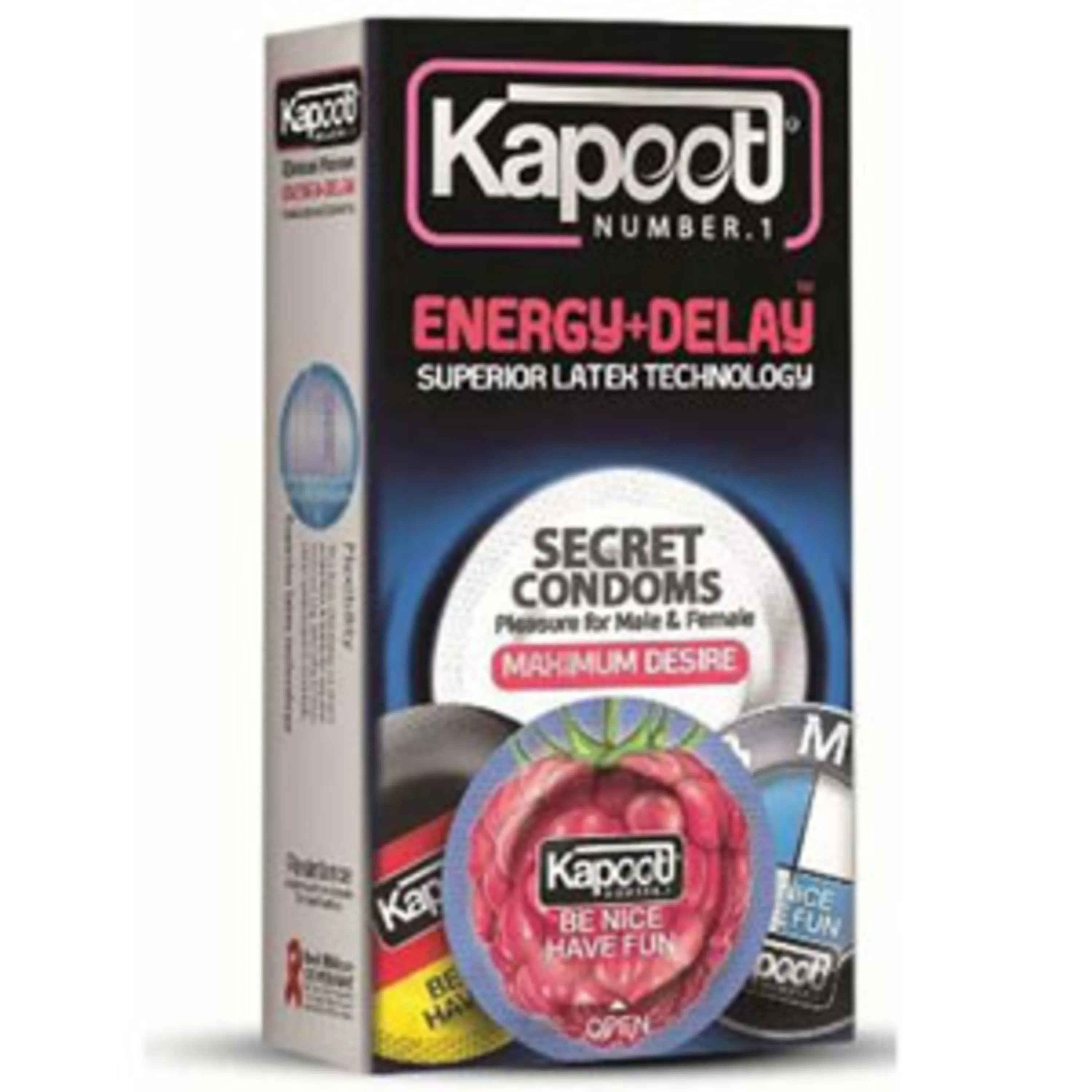 کاندوم کاپوت انرژی زا و تاخیری 12عددی condom kapoot energy delay 12best