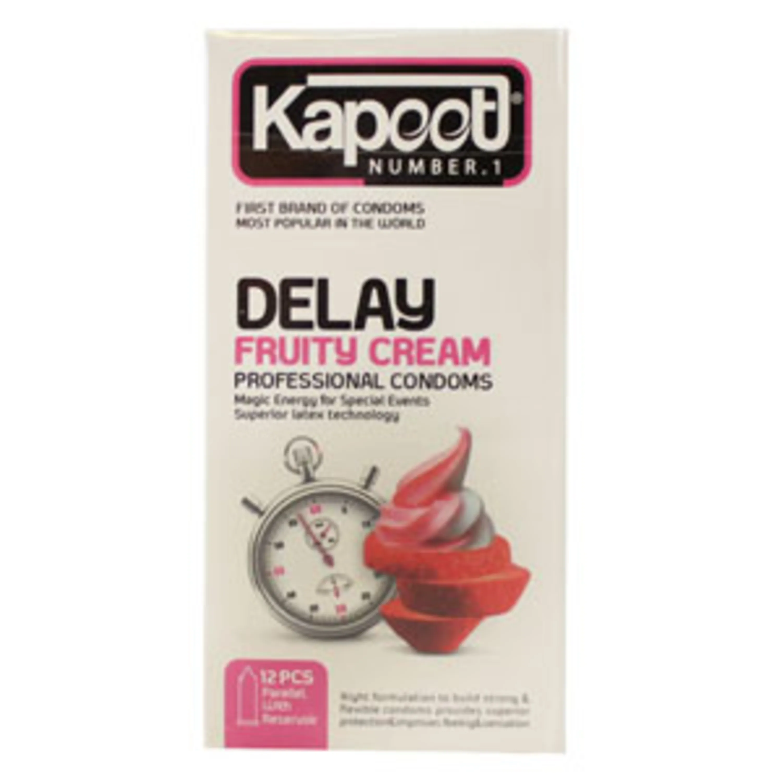 کاندوم کاپوت تاخیری فروتی کرم میوه ای 12عددی condom kapoot delay fruity cream 12best