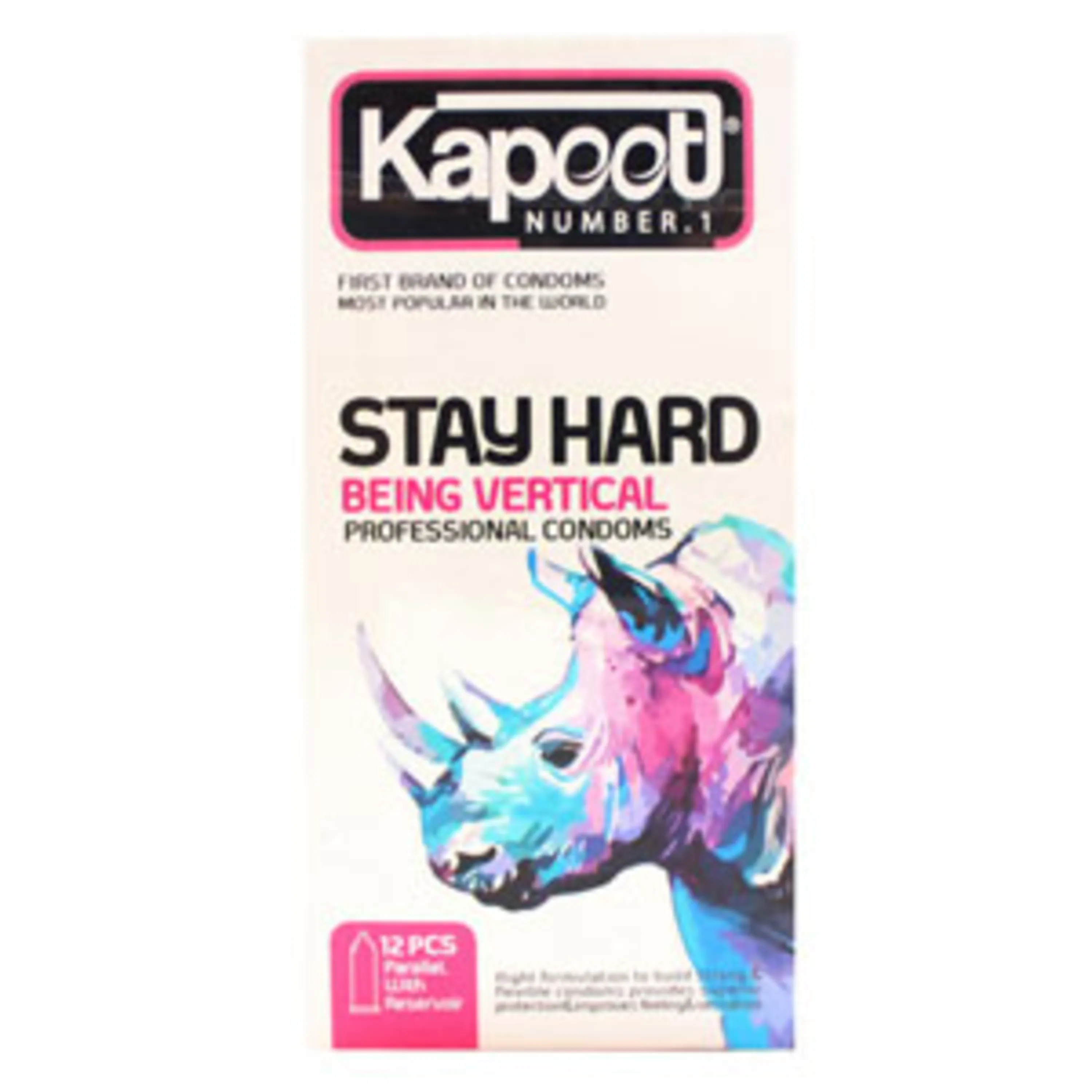 کاندوم کاپوت استی هارد 12 عددی condom kapoot stay hard being vertical 12best