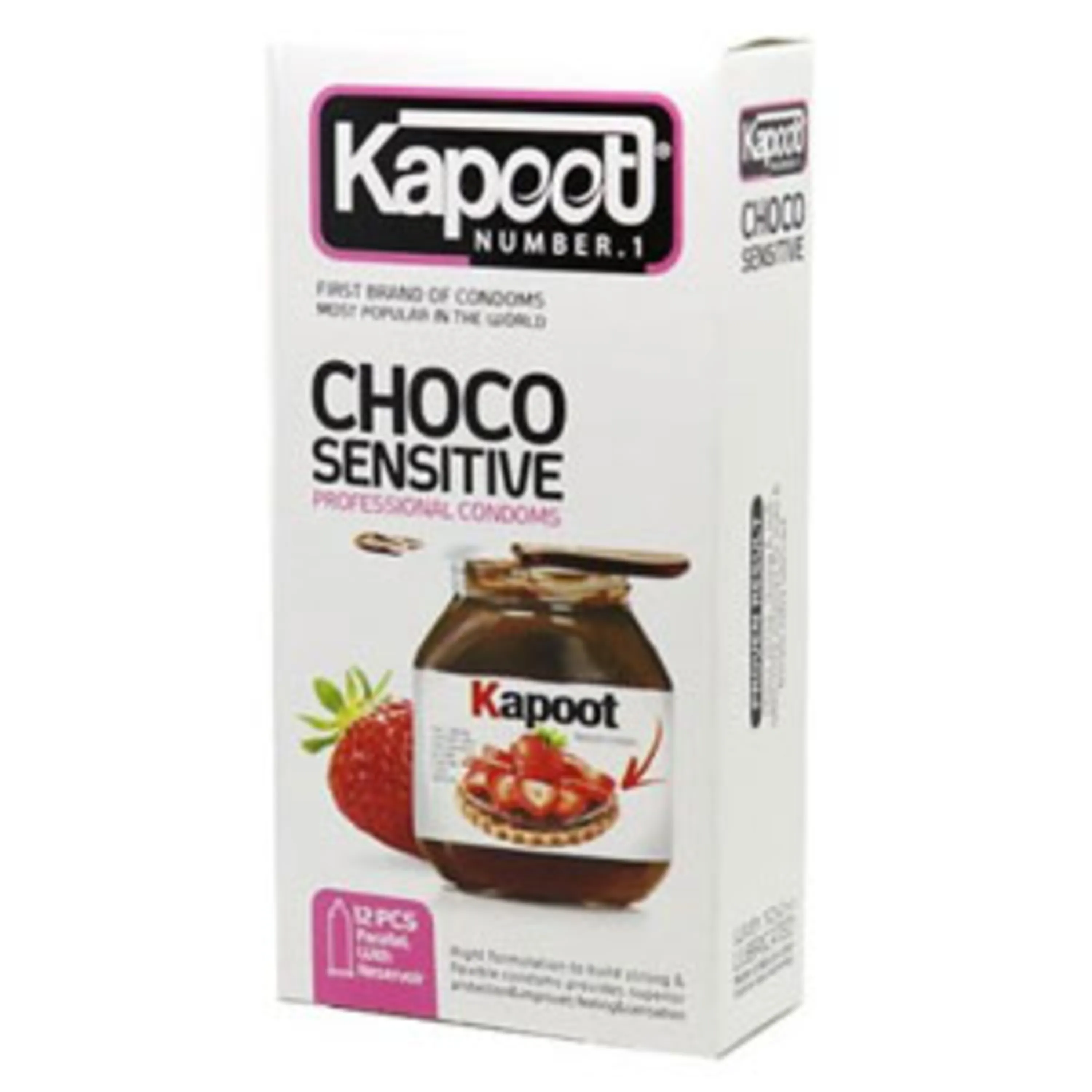 کاندوم کاپوت نوتلا خاردار حلقوی گرم 12عددی condom kapoot choco sensitive 12best