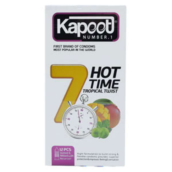 کاندوم کاپوت 7 کاره تاخیری گرم 12عددی Condom Kapoot 7Hot Time 12 best