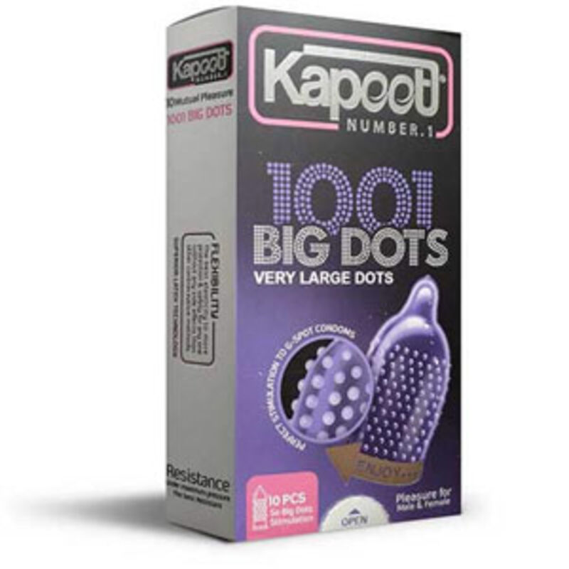کاندوم کاپوت بیگ داتس با 1001 خار درشت 10عددی condom KAPOOT 1001 BIG DOTS 10best gallery0