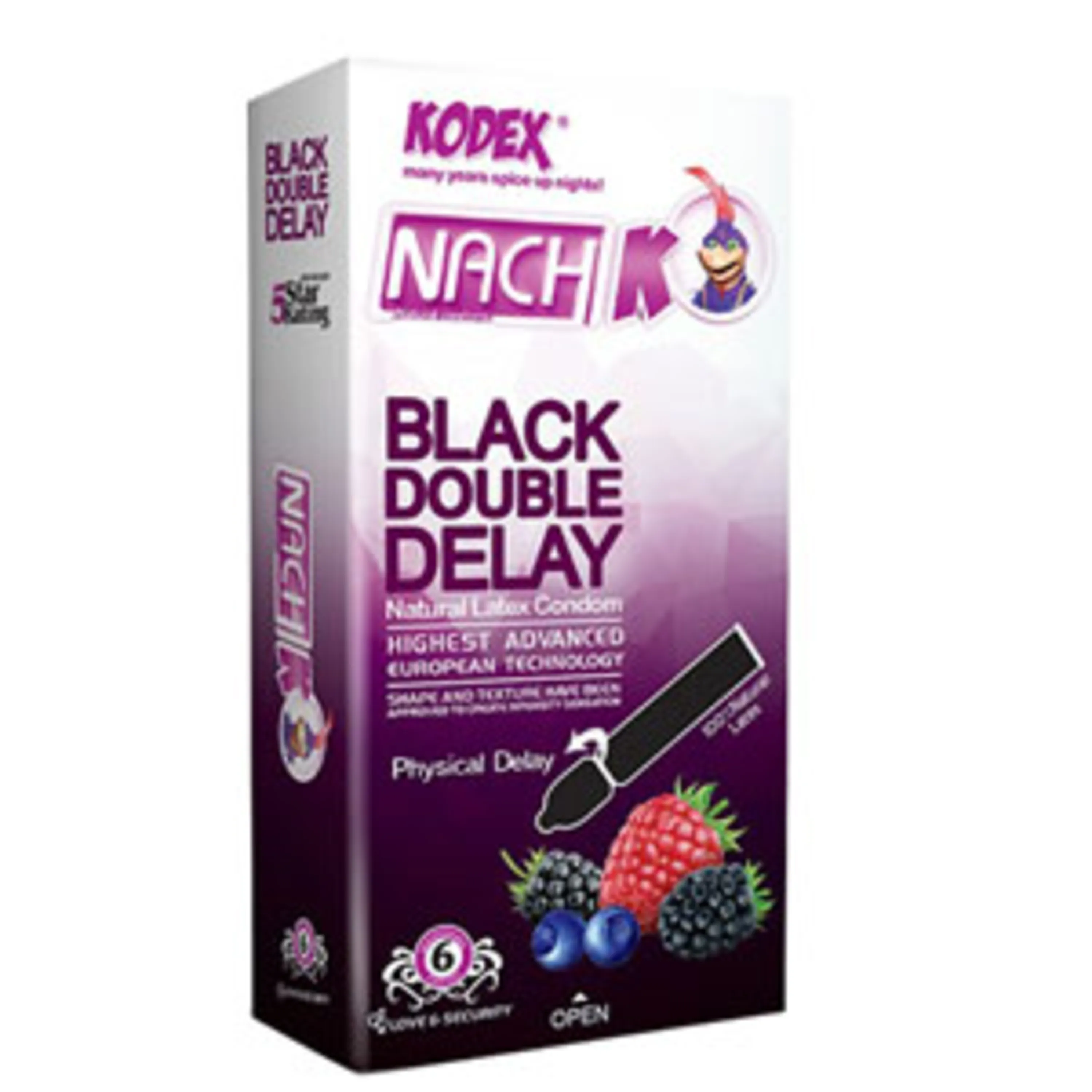 کاندوم ناچ کدکس  condom nach kodex BLACK DOUBLE DELAY 6best BLACK DOUBLE DELAY
