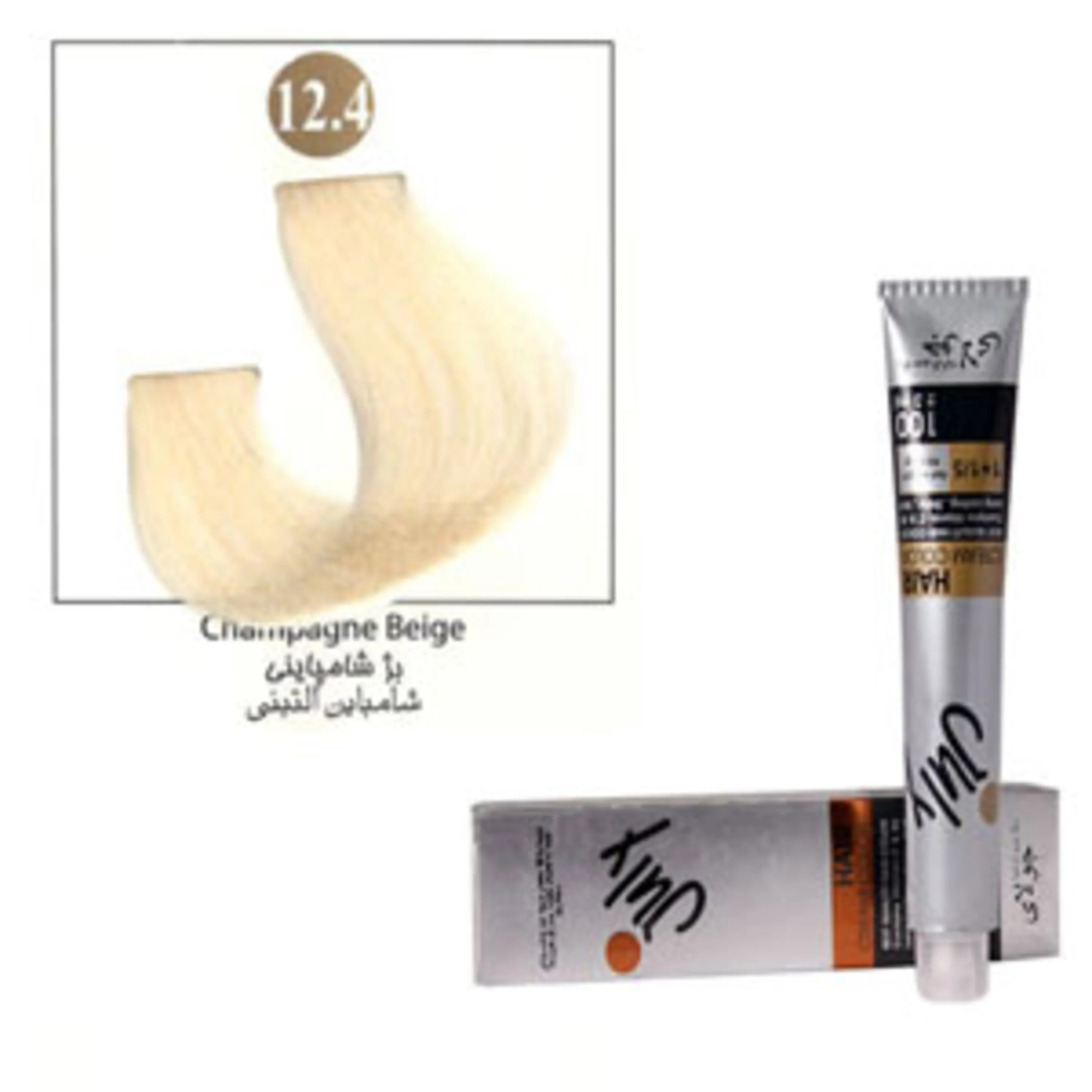 رنگ موی جولای بژ شامپاینی 12.4 july hair color champagne beige 12.4 100ml
