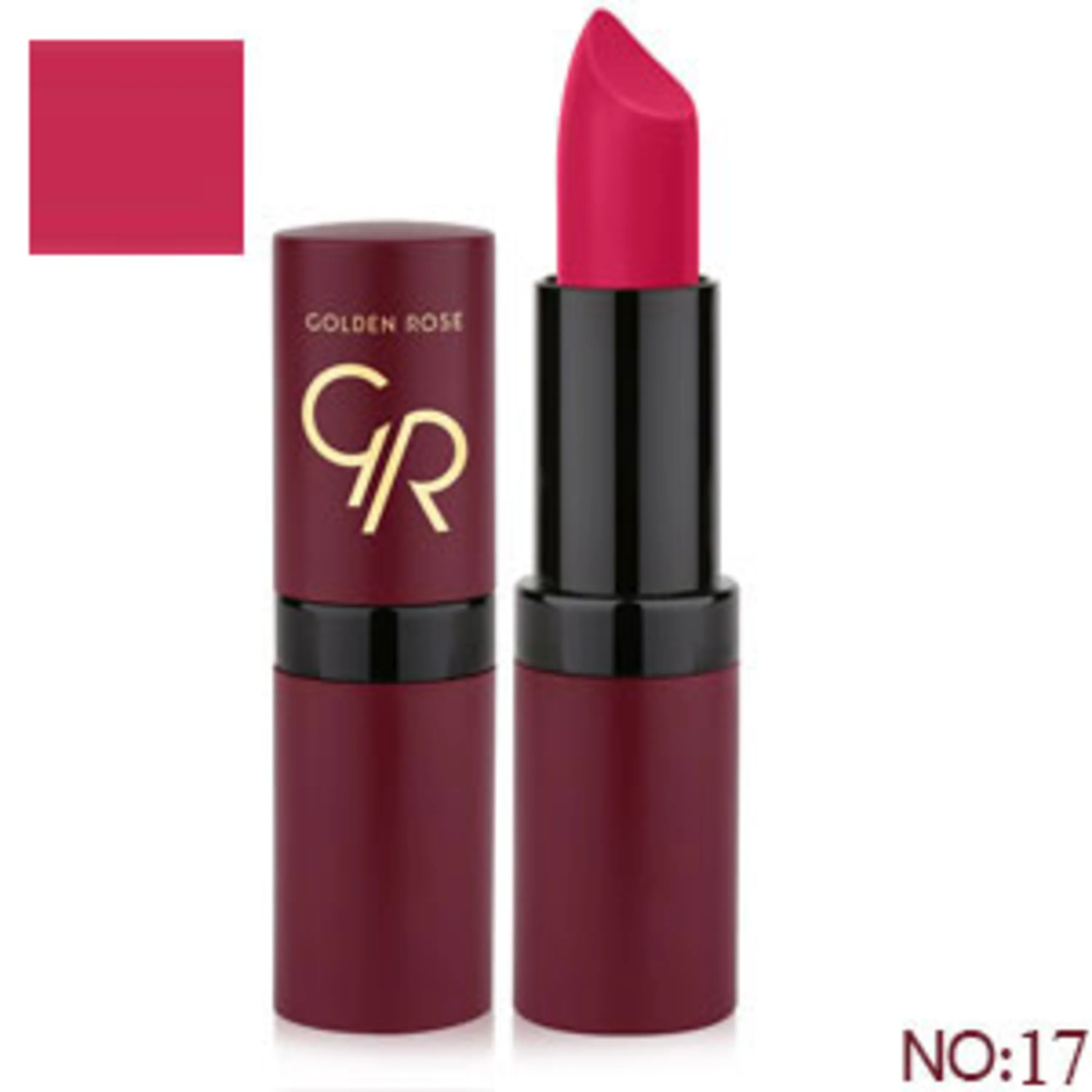 رژلب جامد مات گلدن رز golden rose solid lipstick 17