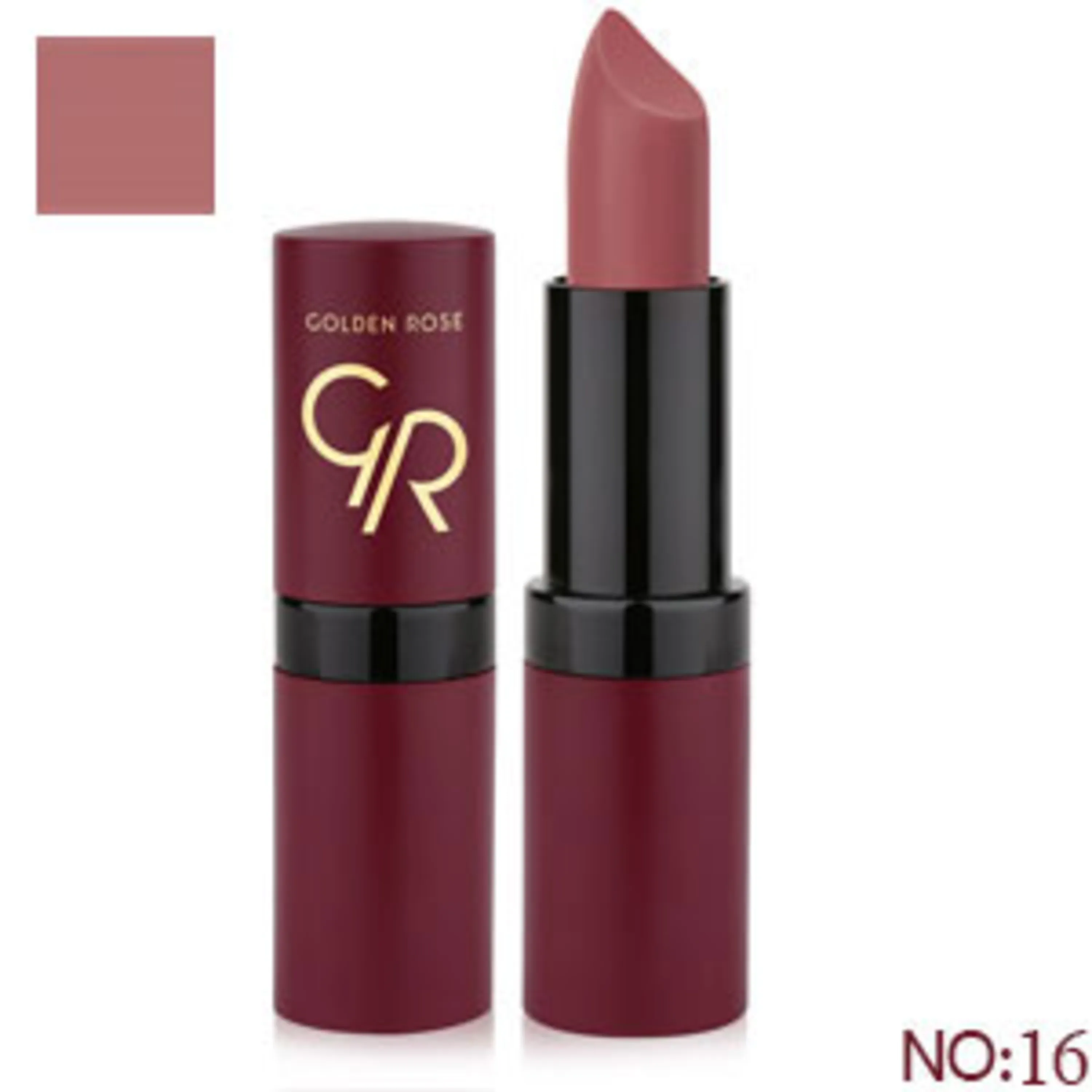 رژلب جامد مات گلدن رز golden rose solid lipstick 16