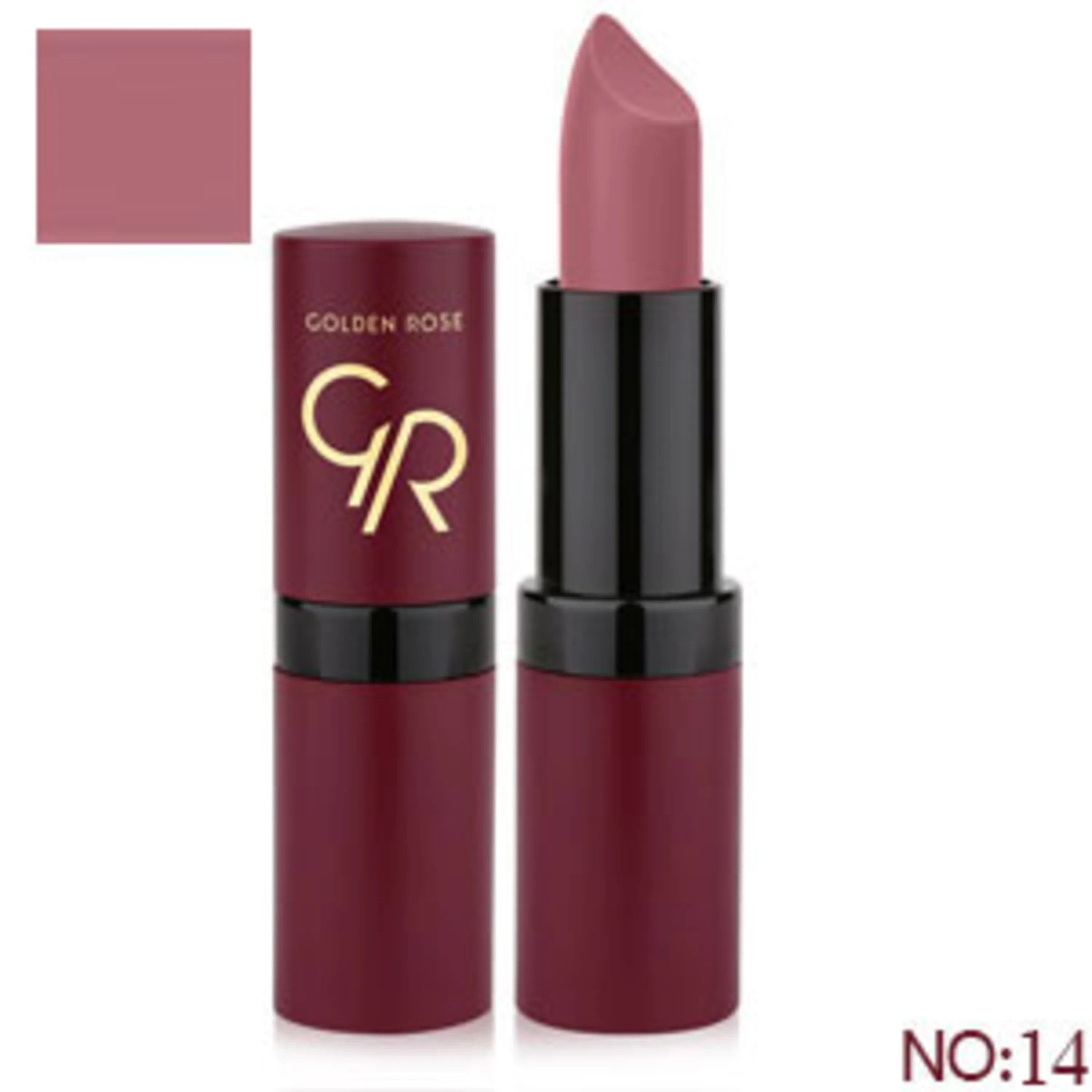رژلب جامد مات گلدن رز golden rose solid lipstick14