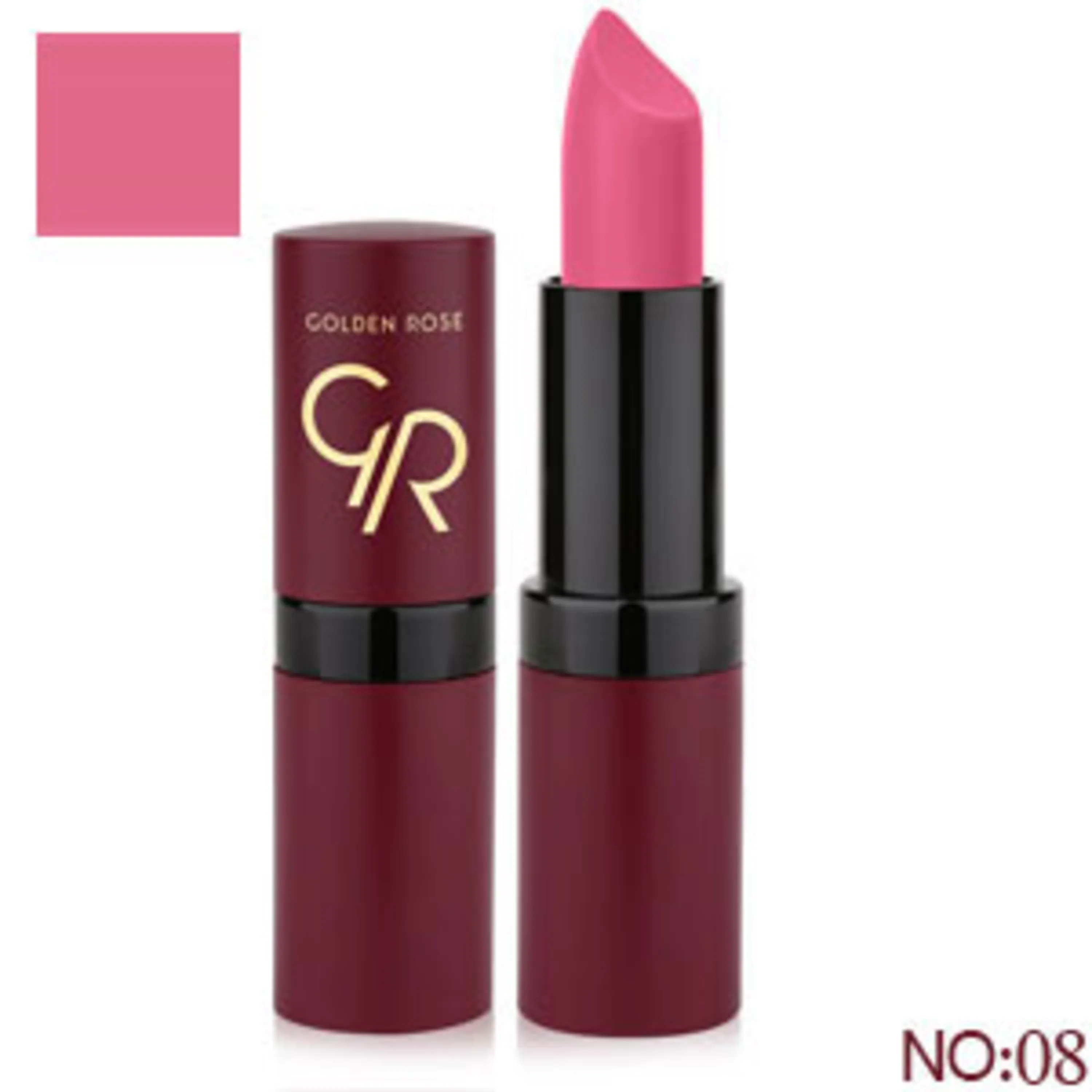 رژلب جامد مات گلدن رز golden rose solid lipstick 08