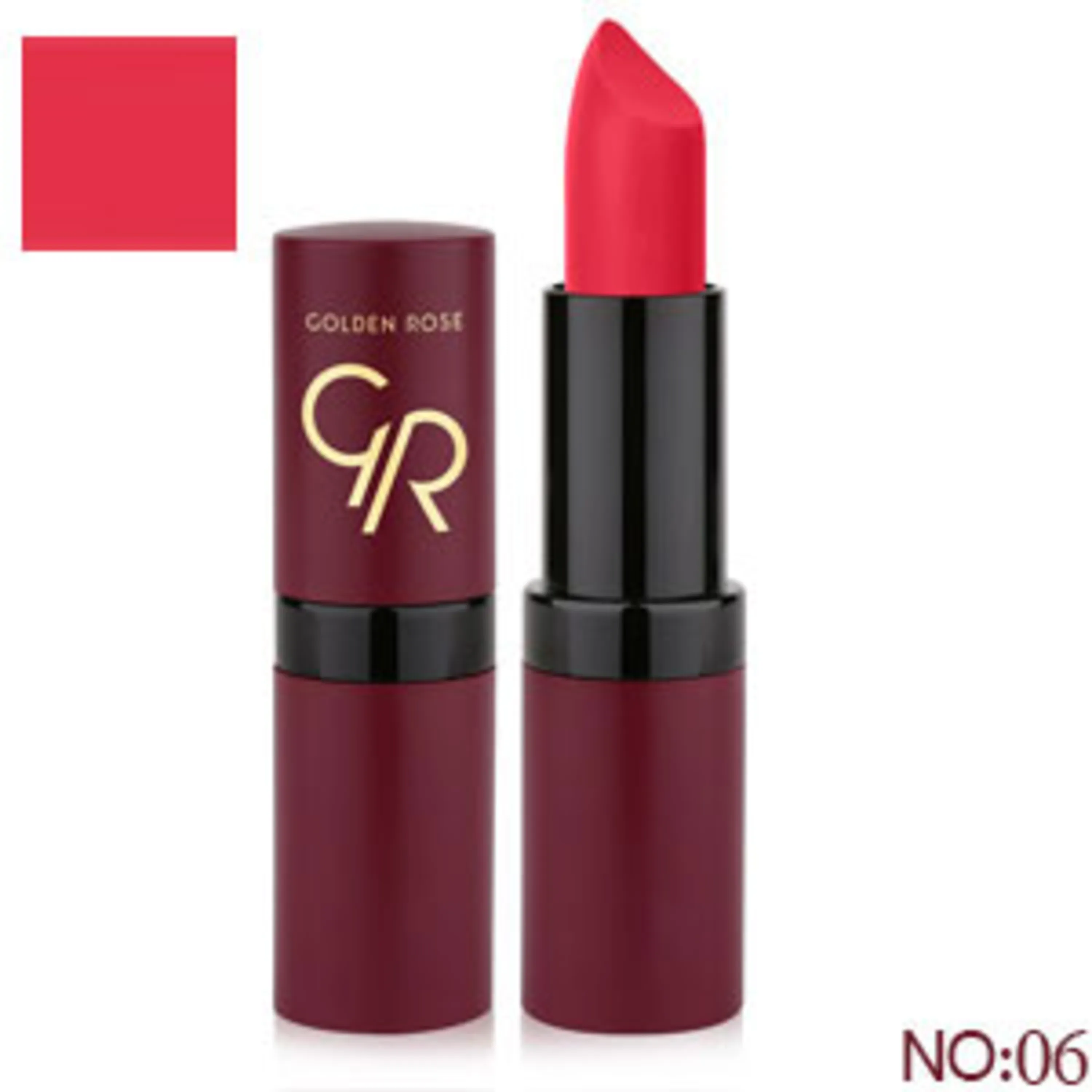 رژلب جامد مات گلدن رز golden rose solid lipstick 06