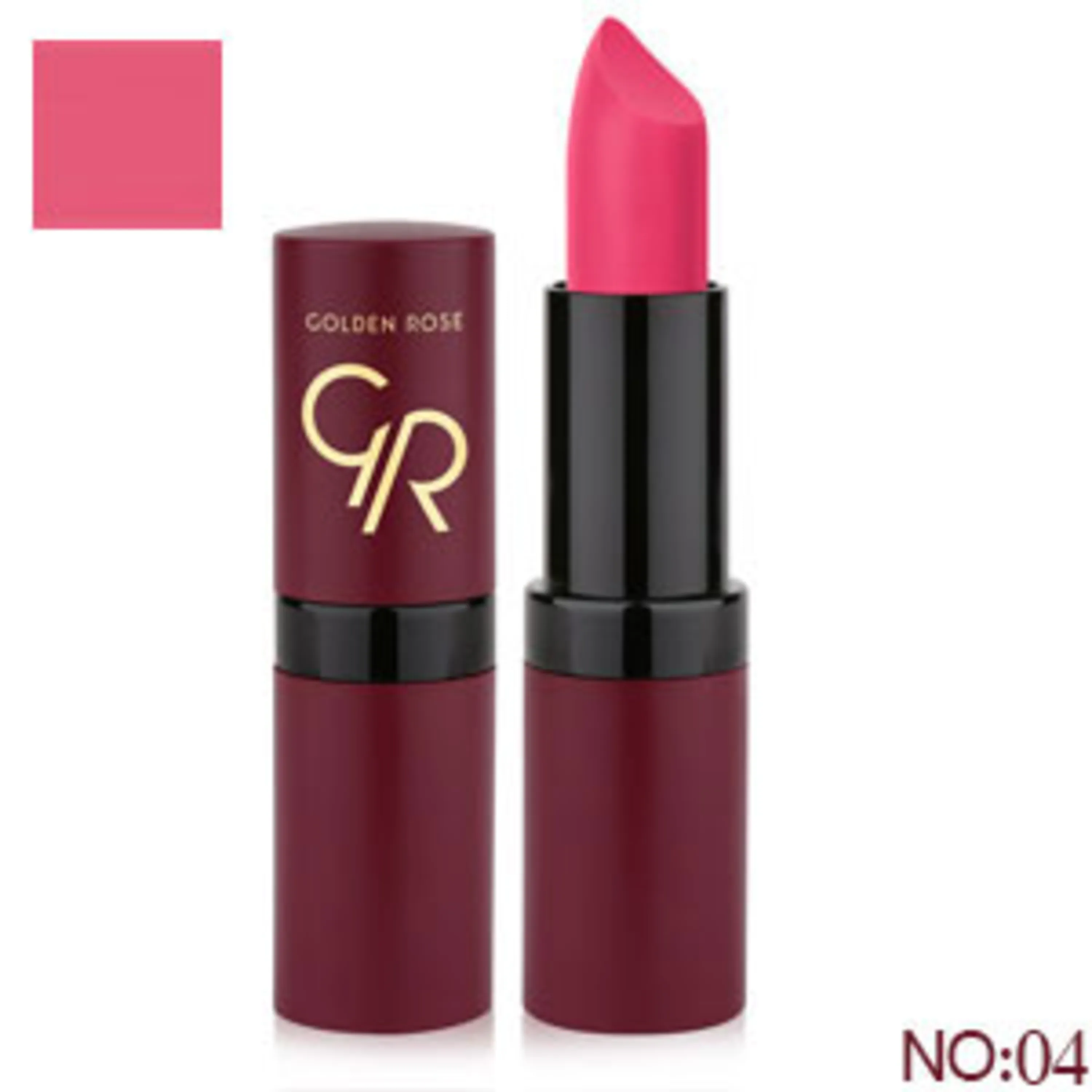 رژلب جامد مات گلدن رز04 golden rose solid lipstick