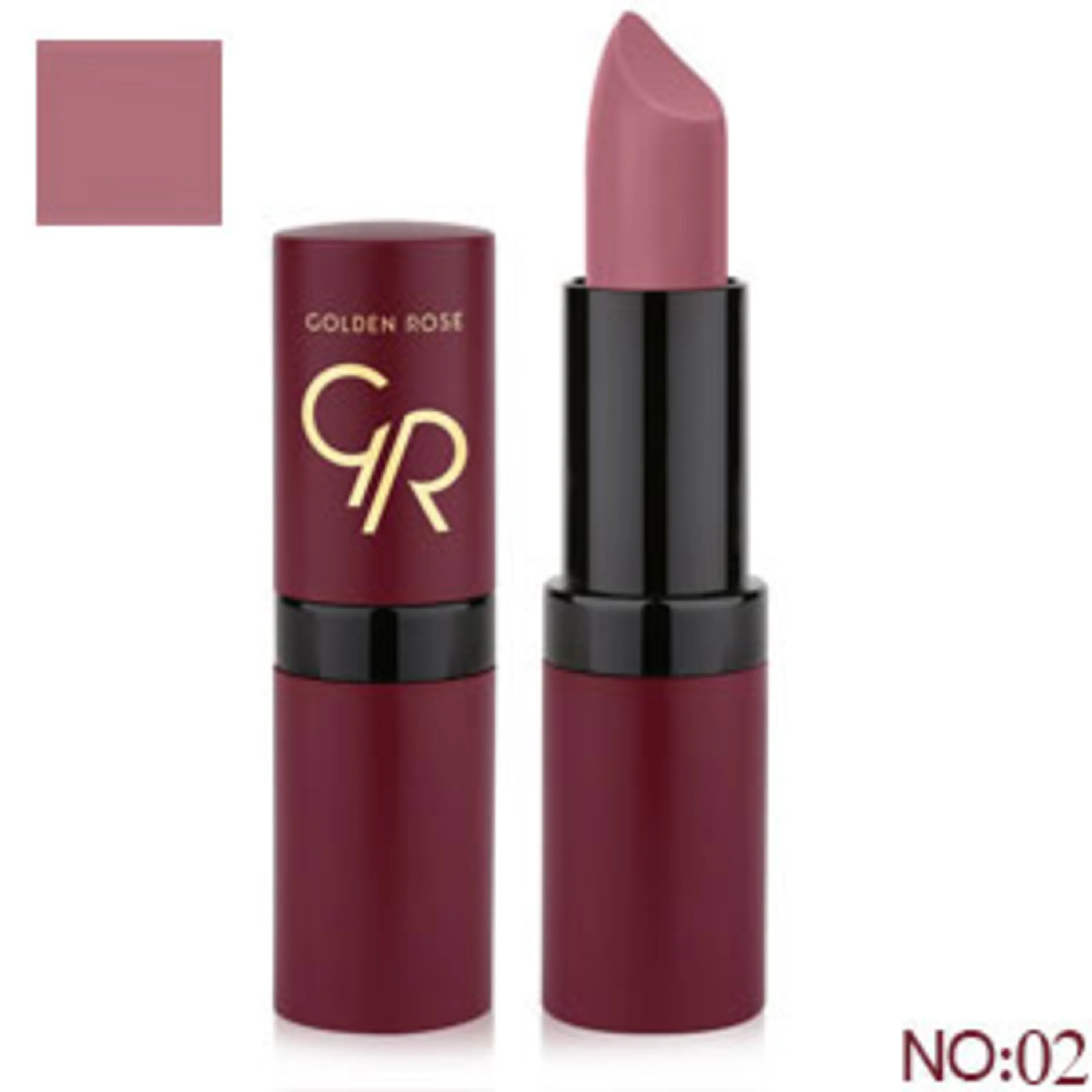 رژلب جامد مات گلدن رزgolden rose solid lipstick 02