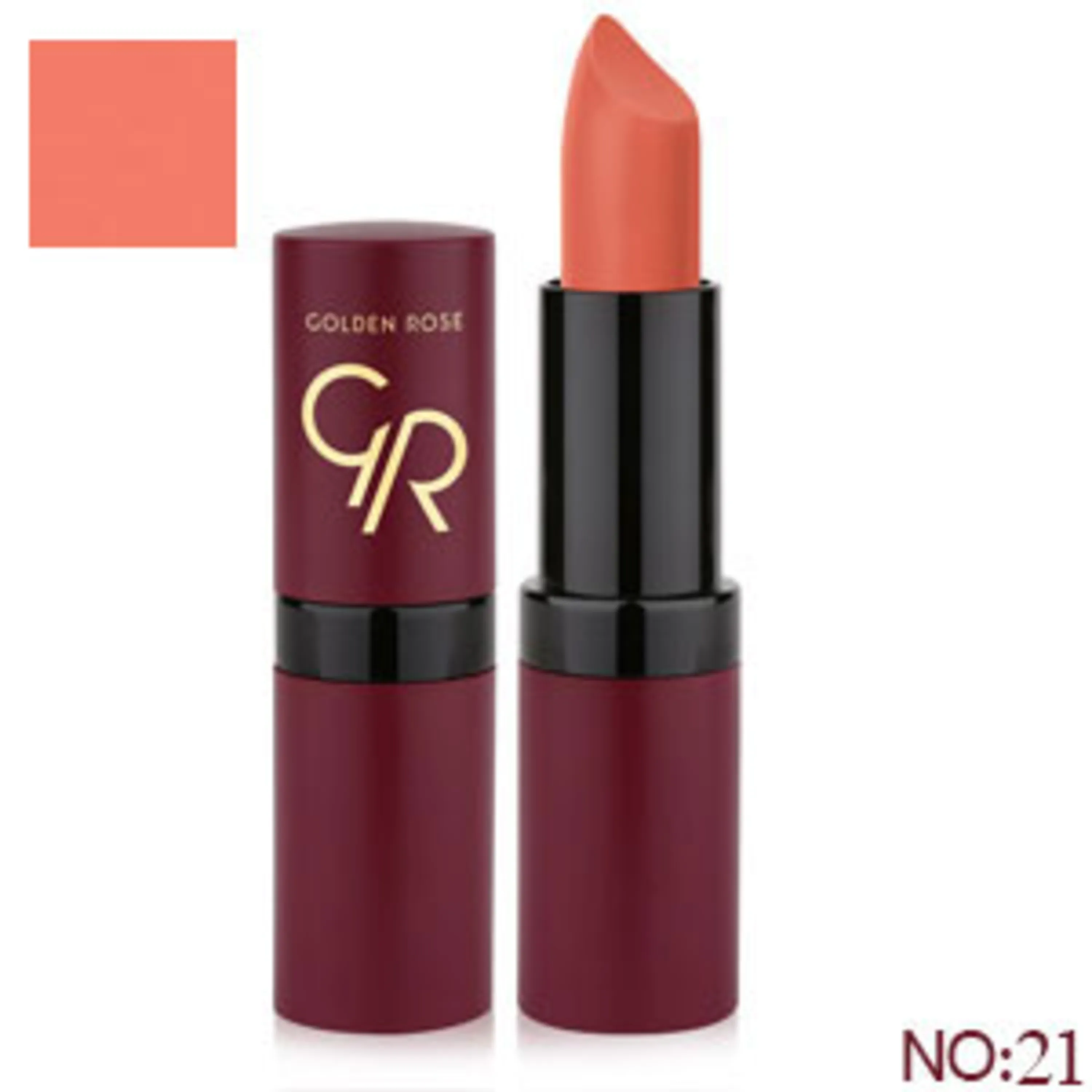 رژلب جامد مات گلدن رز golden rose solid lipstick 21
