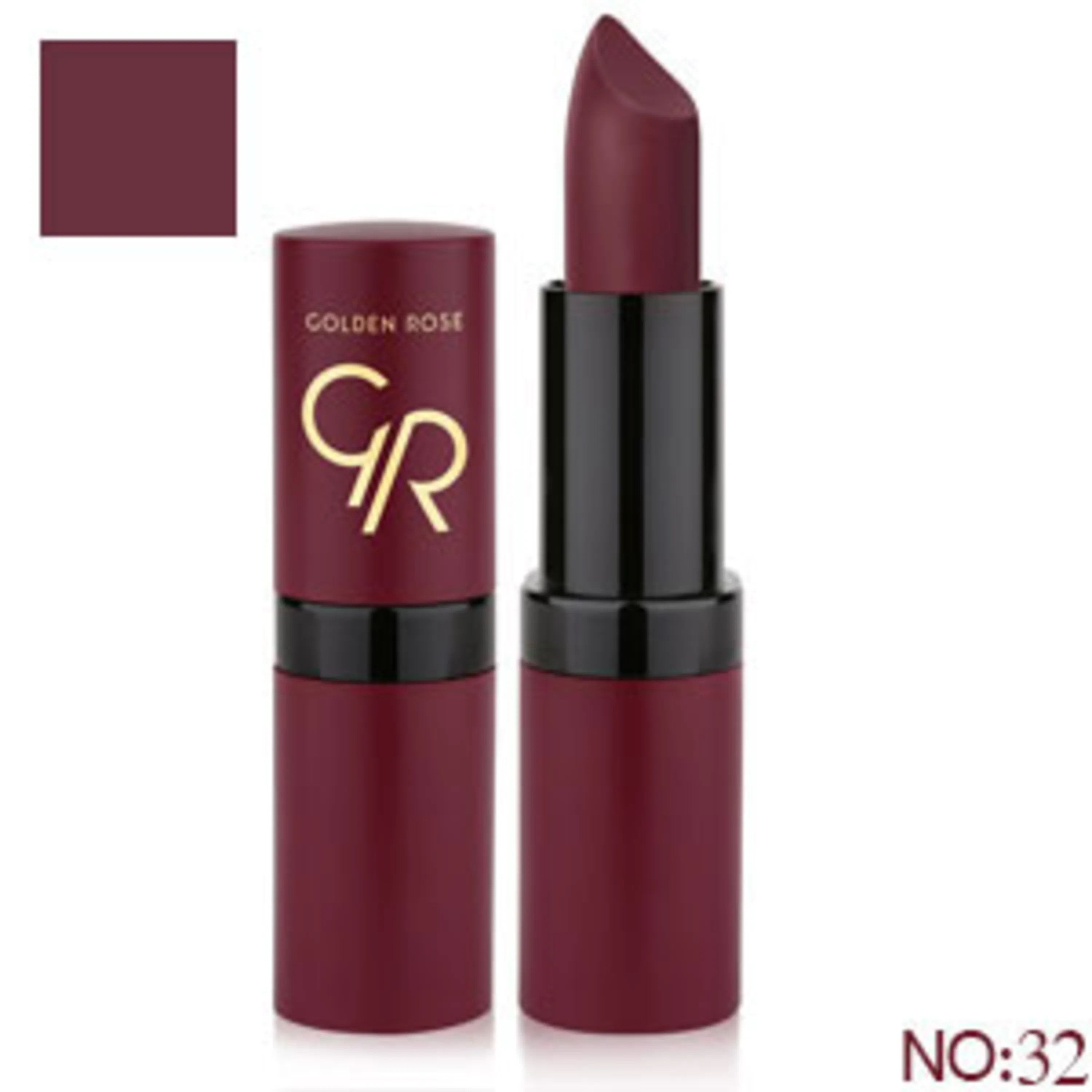 رژلب جامد مات گلدن رز golden rose solid lipstick 32