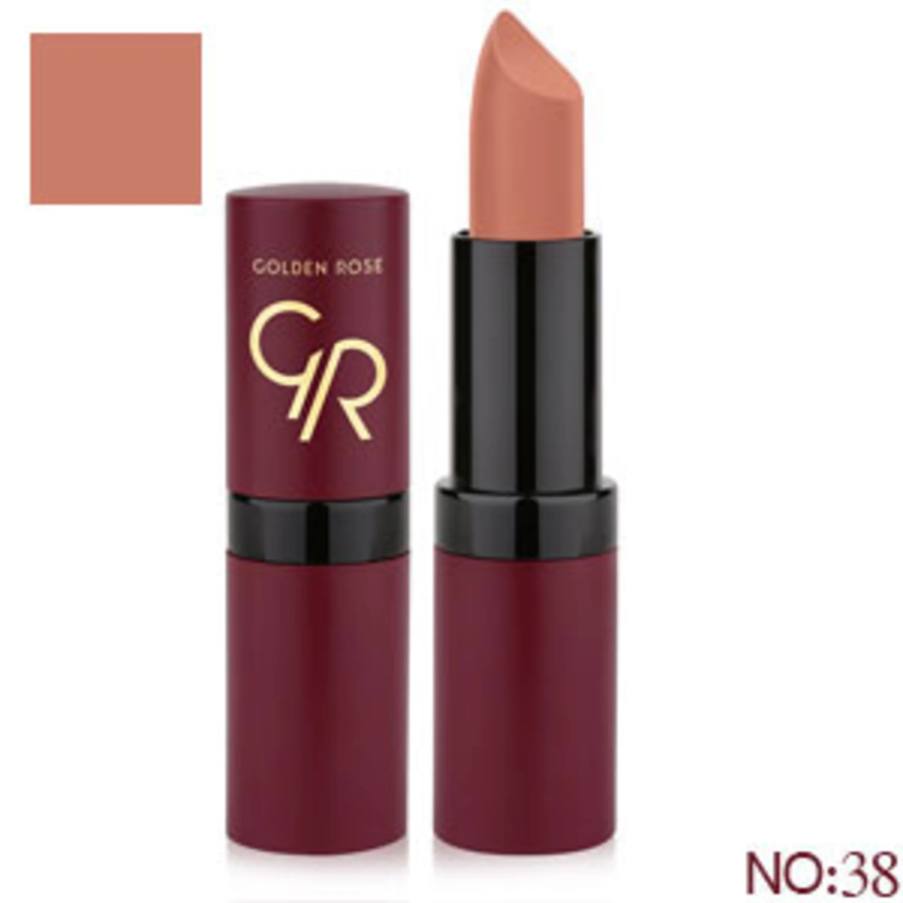 رژلب جامد مات گلدن رز golden rose solid lipstick 38