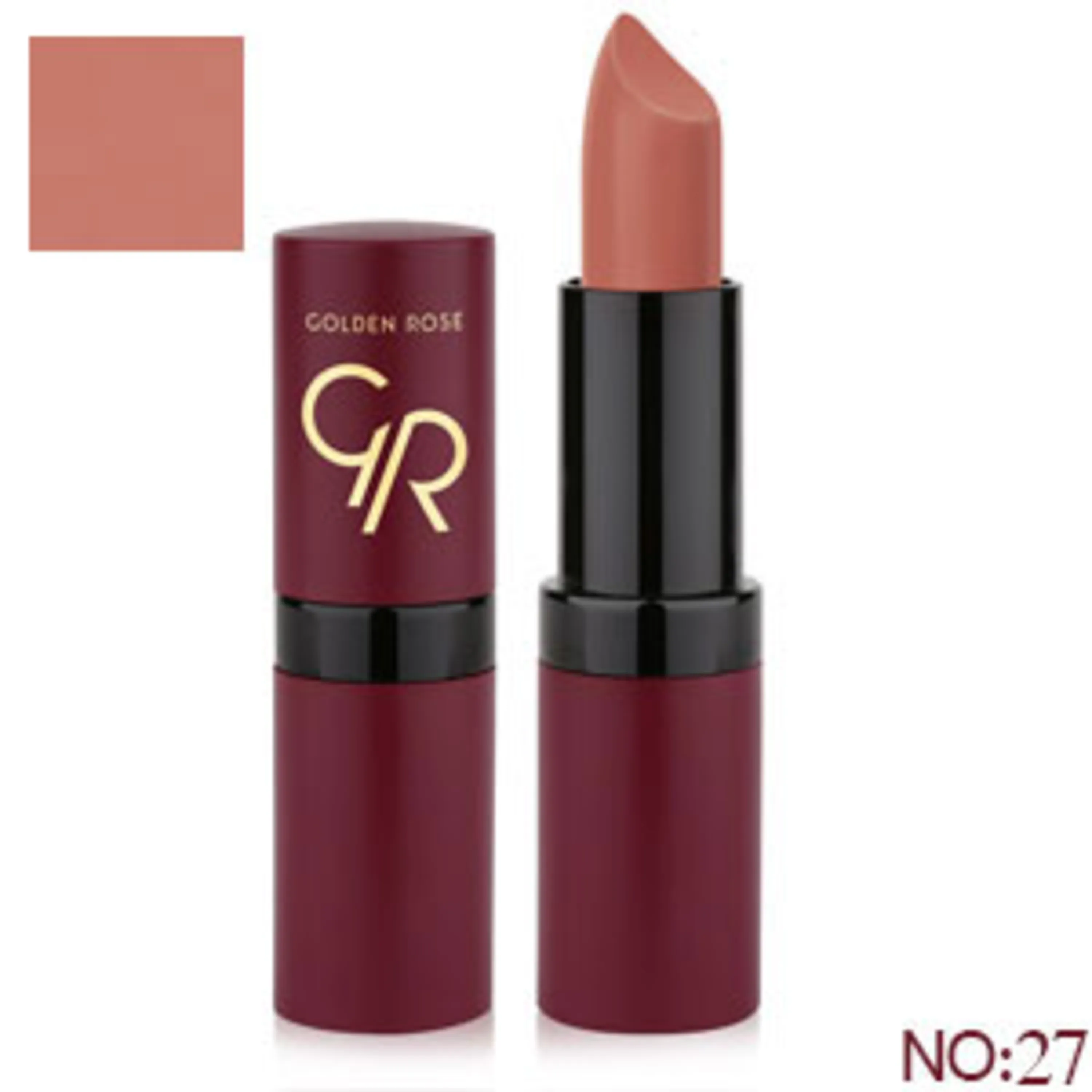 رژلب جامد مات گلدن رز golden rose solid lipstick 27